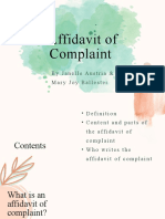 Affidavit of Complaint