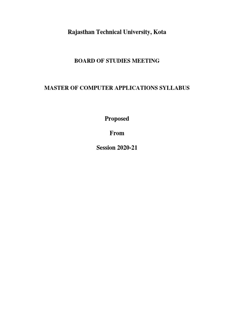 Rtu mca syllabus i sem ii sem pdf