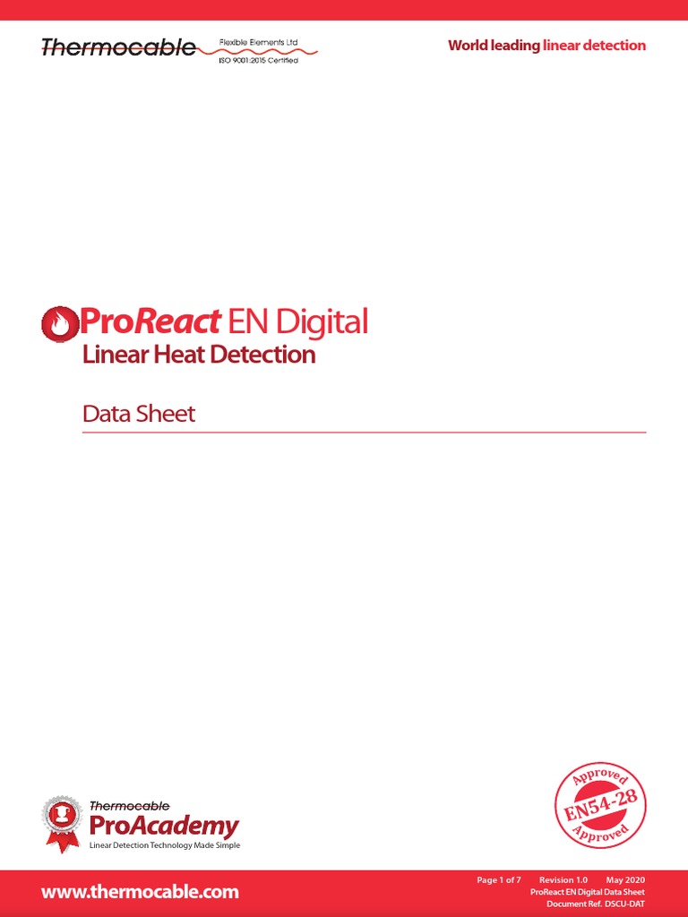 ProReact EN Digital Heat Detection Datasheet | PDF | Sensor ...