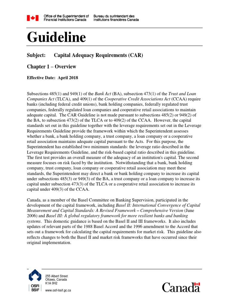 CAR18 chpt1 PDF Capital Requirement Basel Ii