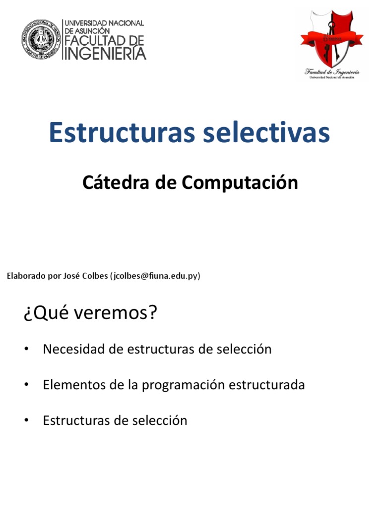 Guía de Estructuras Selectivas en C++ | PDF | Programa de computadora ...