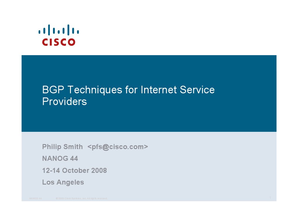 Smith BGP Techniques N44 Part2 | PDF | Router (Computing) | Routing