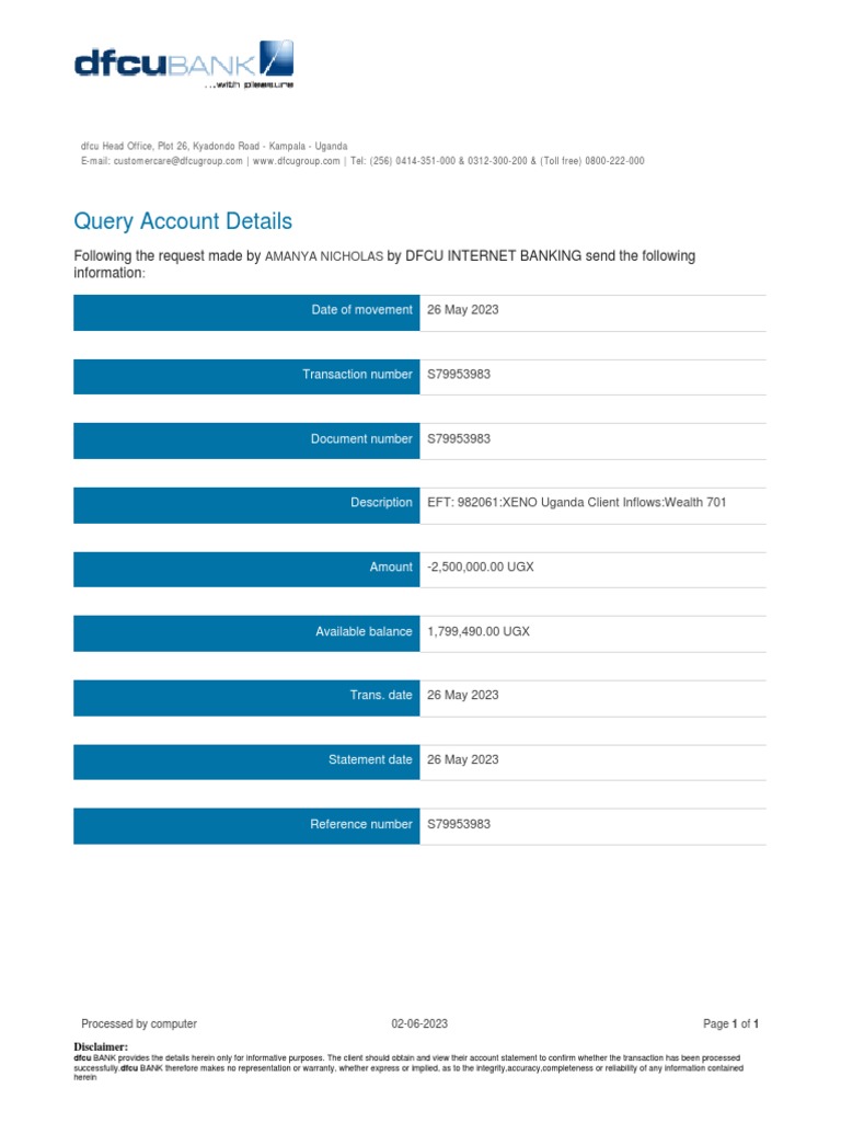 DFcu Online Banking Account Statement | PDF