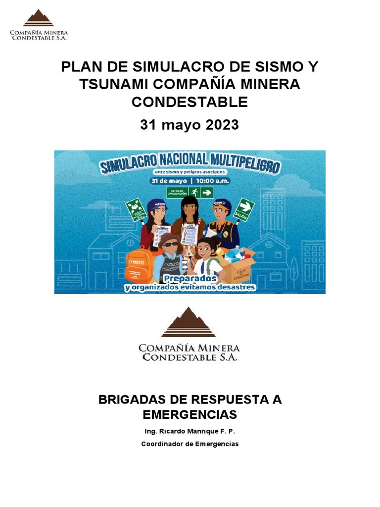 Simulacro de Sismo y Tsunami 2023 | PDF | Andes | Perú
