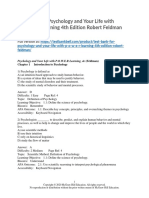 Test Bank For Psychology and Your Life With P o W e R Learning 4th Edition Robert Feldman