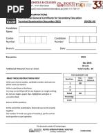 Economics IG III MCQ Terminal Examination 2021