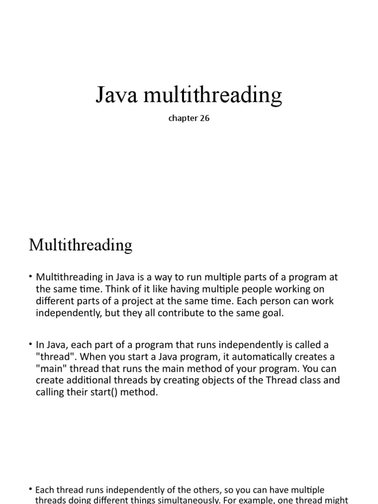 Java Multithreading PDF Thread Anonymous Function
