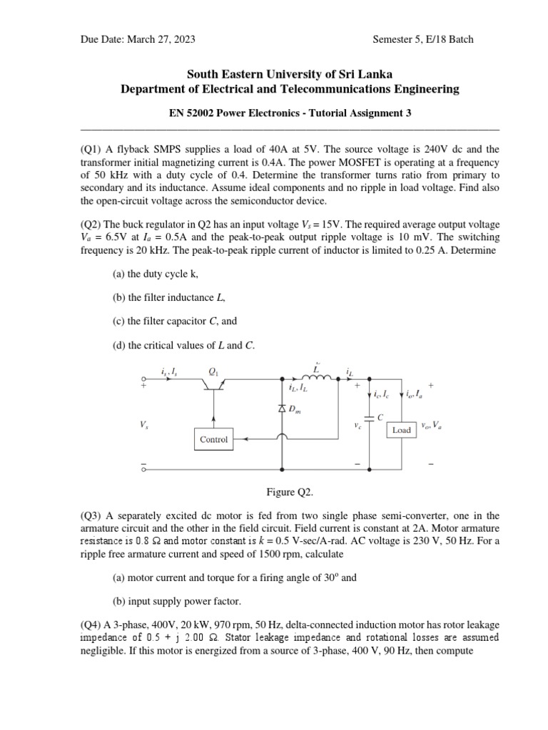 Tutorial Assignment 3 | PDF | Electric Motor | Electrical Components