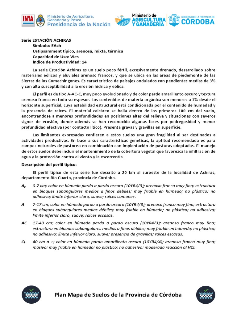 Estacion Achiras PDF Suelo Geografía Física