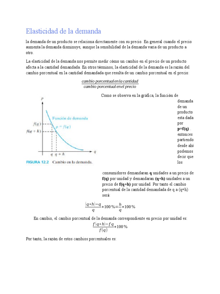 Elasticidad de La Demanda | PDF | Oferta y demanda | Elasticidad (economía)