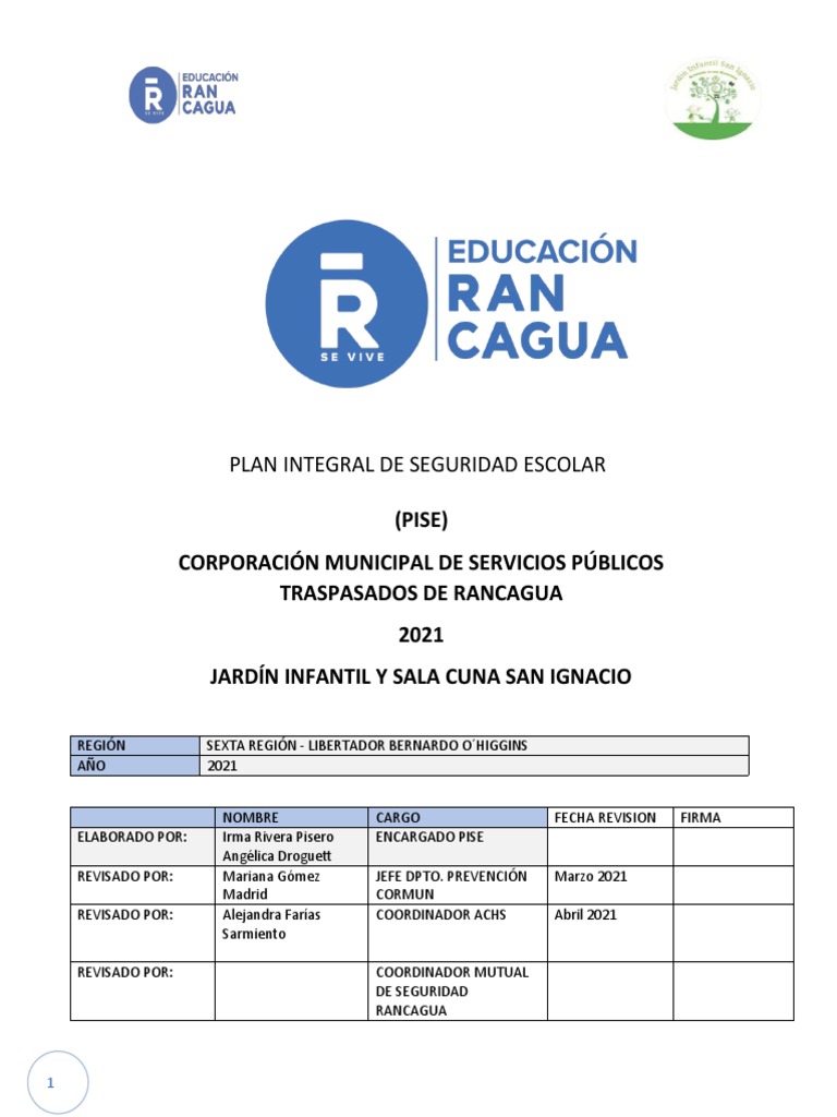 Llamar a Irma: Seguridad Escolar PISE | PDF | Educación de la primera ...