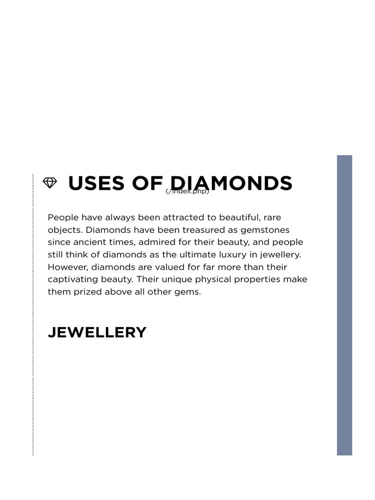 Uses of Diamonds Mining For Schools PDF Diamond Jewellery