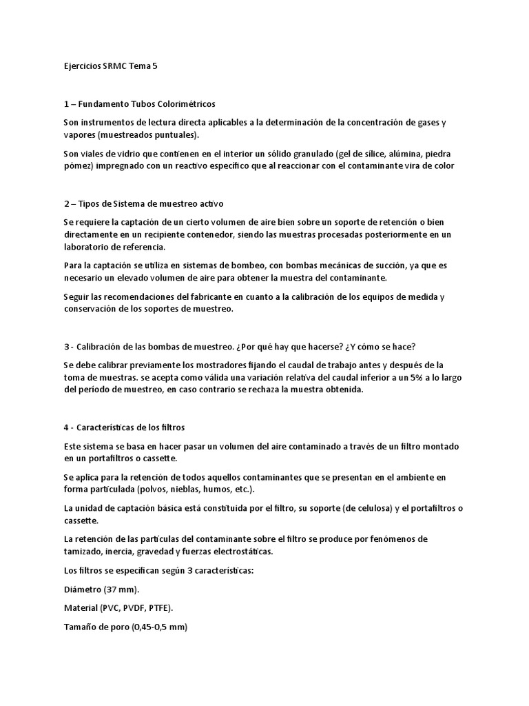 Ejercicios SRMC (T5) Descargar gratis PDF Gases Calibración