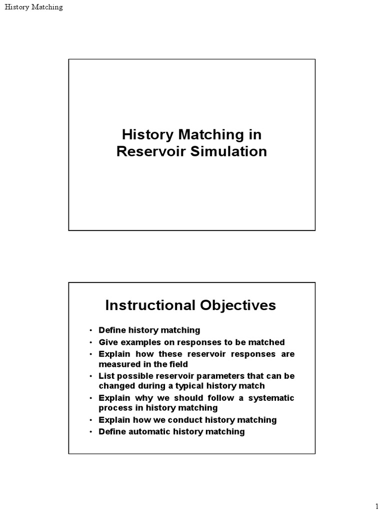 History Matching in Reservoir Simulation | PDF