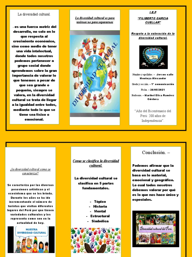 Tríptico sobre la Diversidad Cultural del Perú | PDF | Ciencias ...