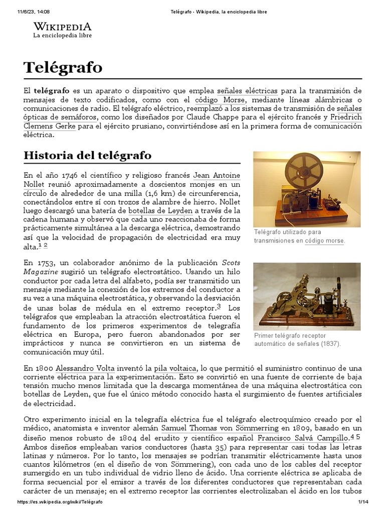 Telégrafo Pdf Ingenieria Eléctrica Electricidad