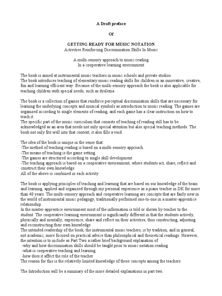 A Draft Preface For OUP | PDF | Music Education | Teachers