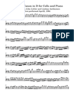 Pachelbel Canon in D For Cello and Piano-Violoncello
