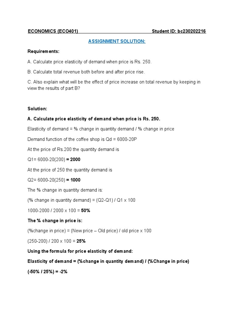 2 - ECO401 Solution File - Assignment 1 | PDF | Finance & Money ...