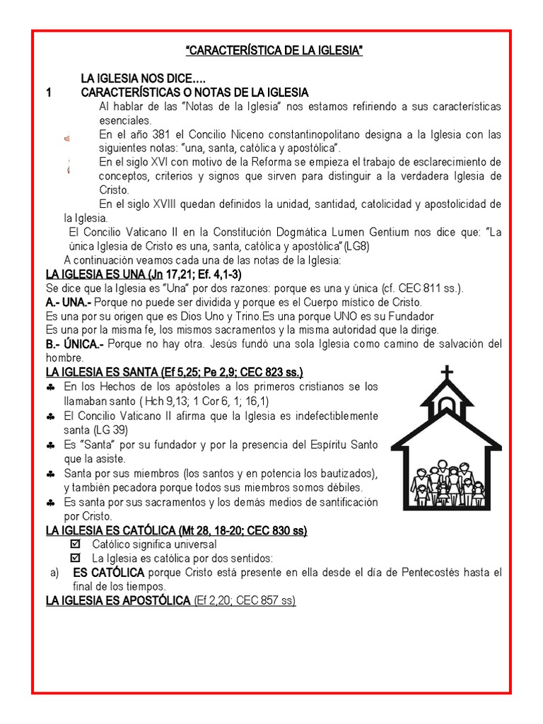 3°caracteristica de La Iglesia | PDF | Iglesia Católica | Cristo (título)