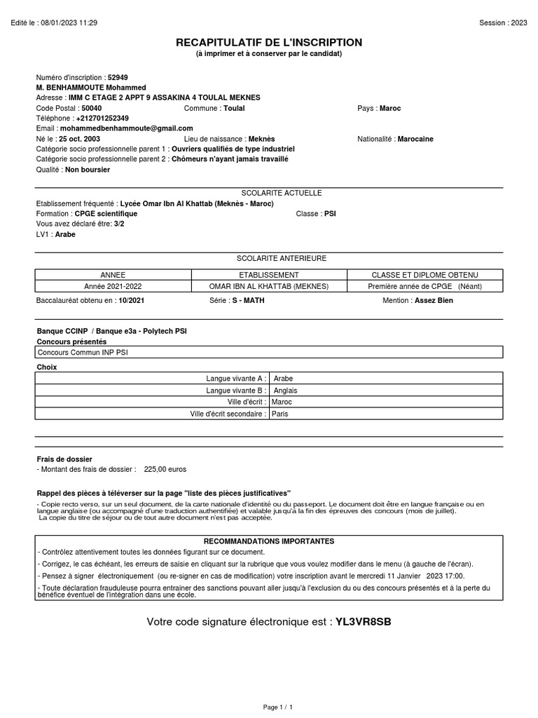 Code Postal 50040 - Toulal, Meknès | PDF
