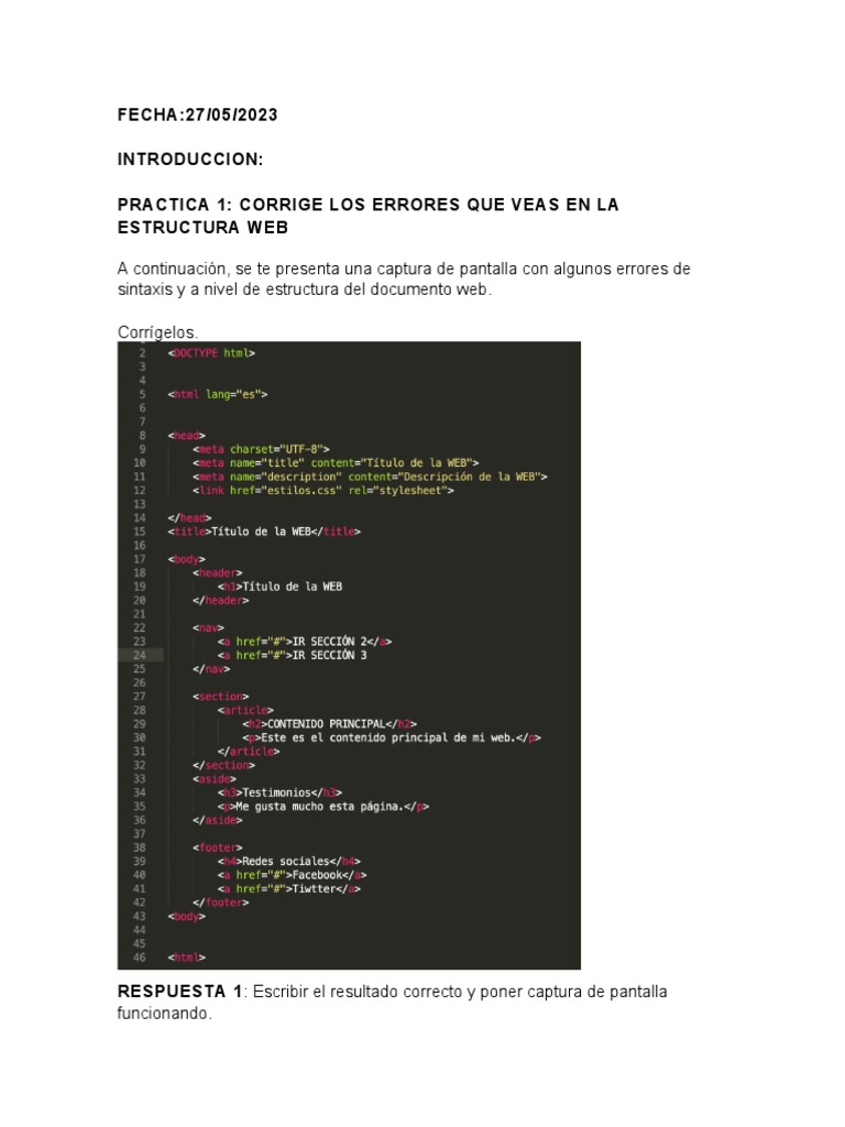 Practica 1 A La 14 HTML | PDF