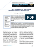 État Des Lieux de La Réglementation de L'usage Des Agents Antimicrobiens en Élevage Laitier Au Cameroun