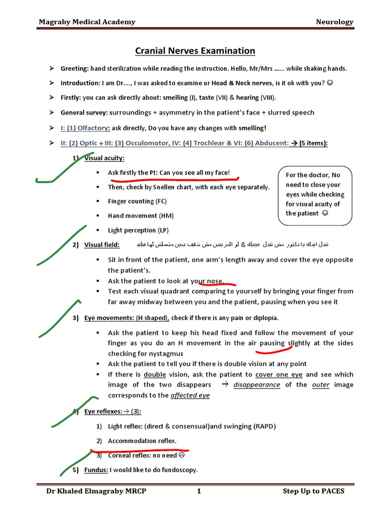 Cranial Nerve Examination Guide | PDF | Clinical Medicine | Medical ...