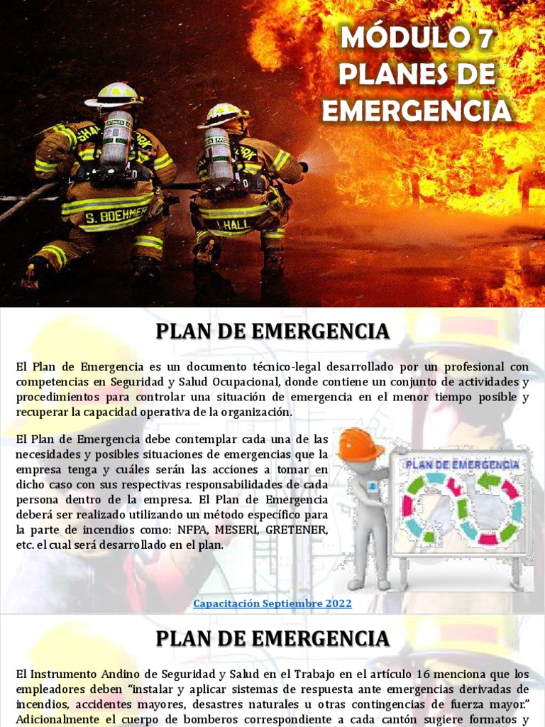 Planes de Emergencia y Contingencia | PDF | Riesgo | Seguridad y salud ...