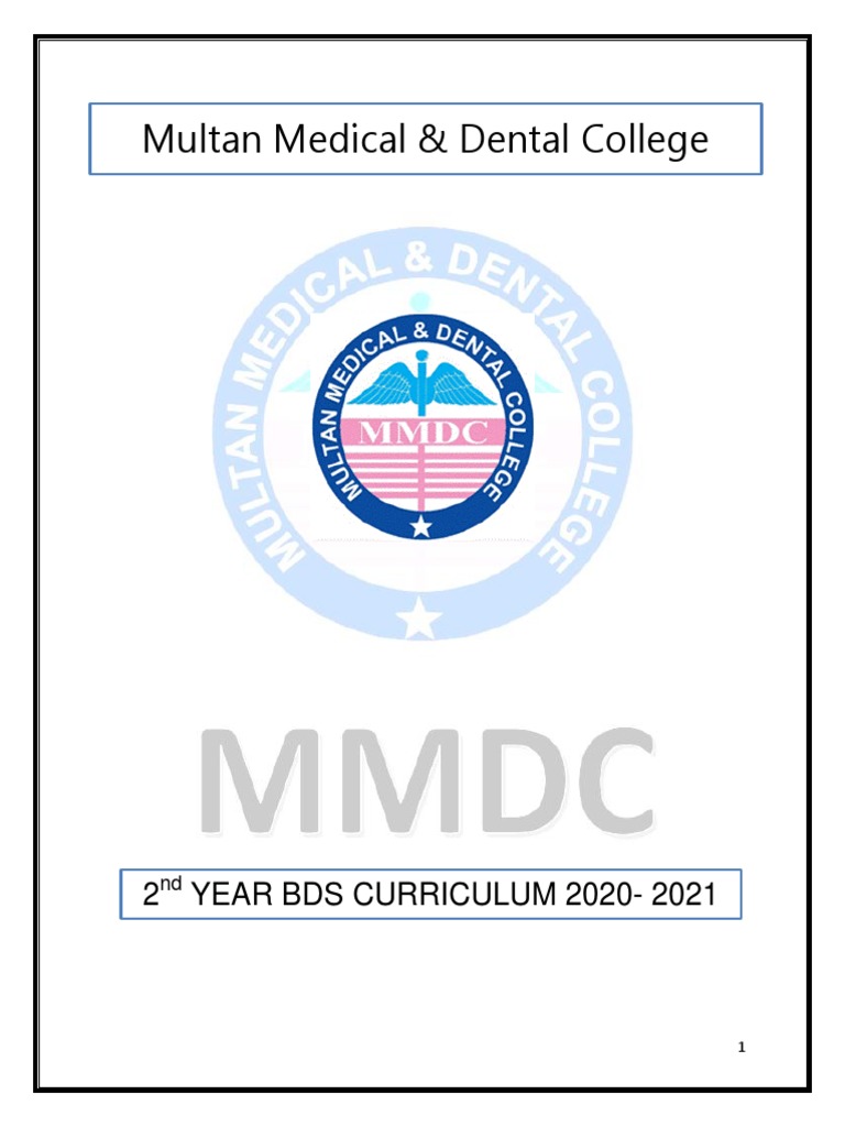 BDS 2nd Year Curriculum Overview 2020-2021 | PDF
