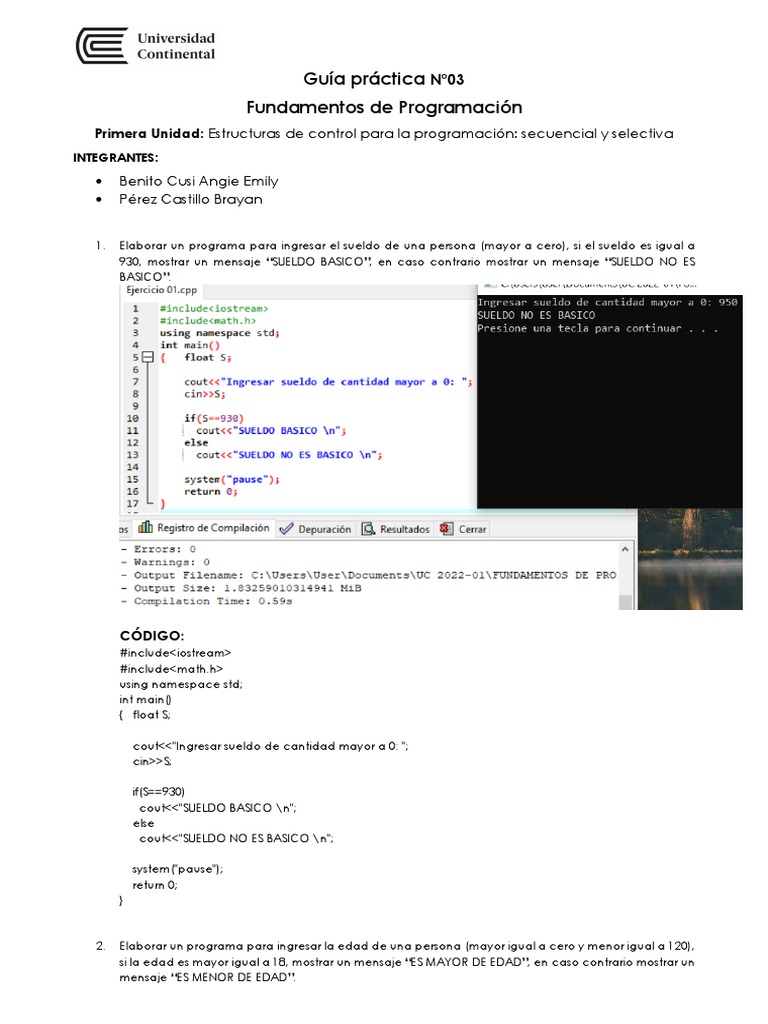 Fundamentos de Programación: Estructuras de Control | PDF ...