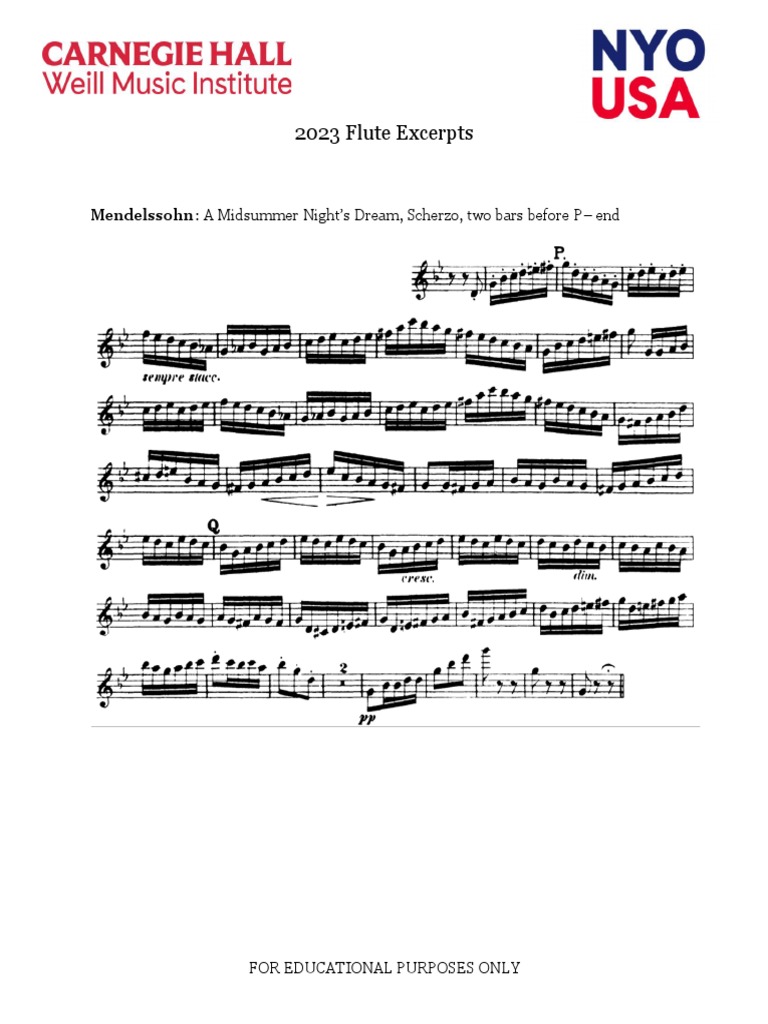 Flute Excerpts PDF