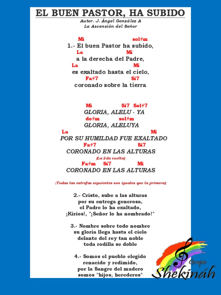 El Buen Pastor ha Subido: Letra y Acordes | PDF