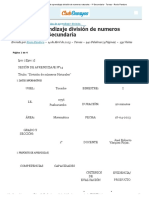 Sesión de Aprendizaje División de Numeros Naturales - 1º Secundaria - Tareas - Rocio Panduro