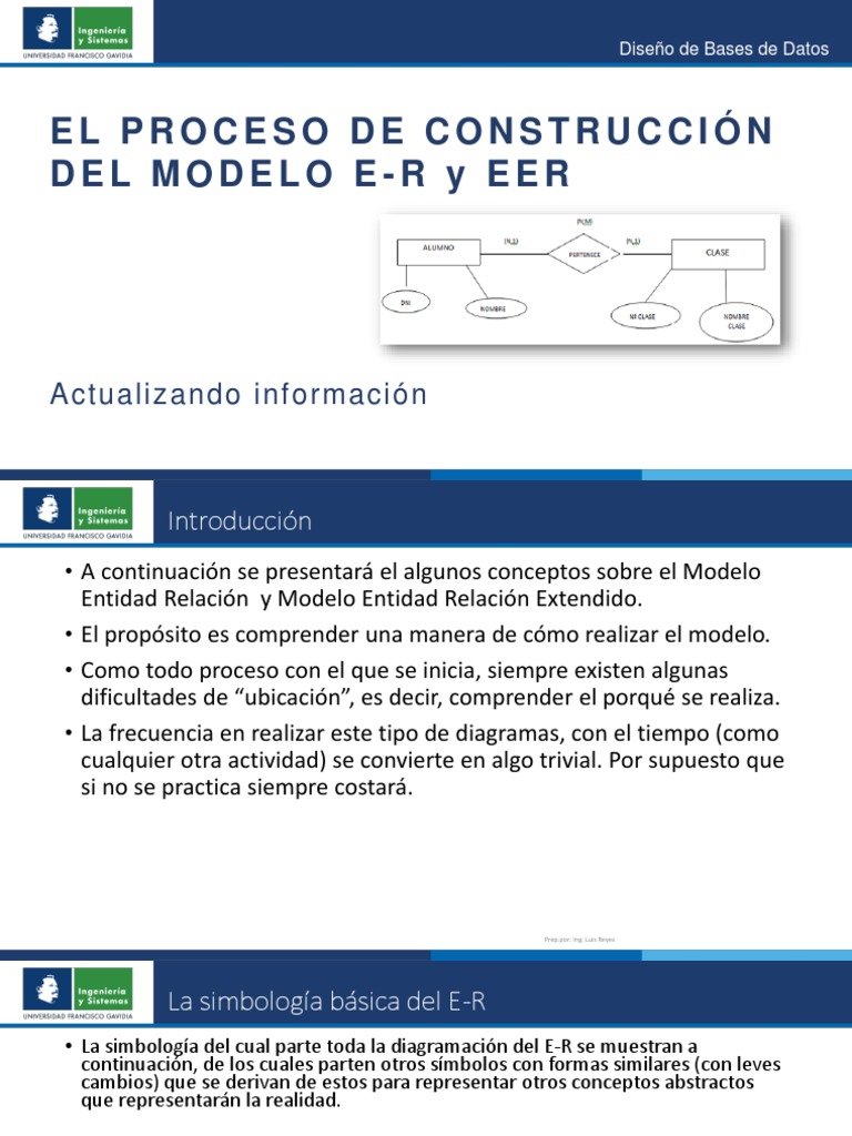Construcción de Modelos E-R y EER | PDF