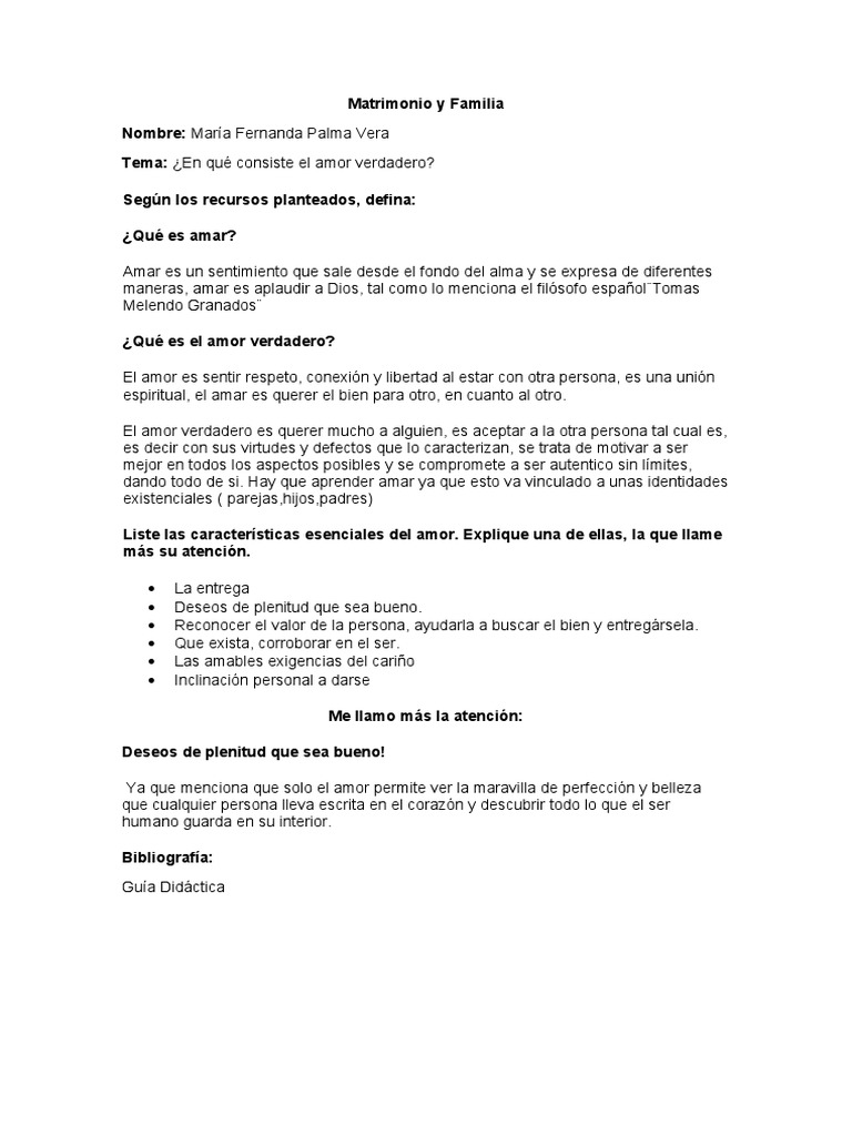 En Que Consiste El Amor Verdadero | PDF