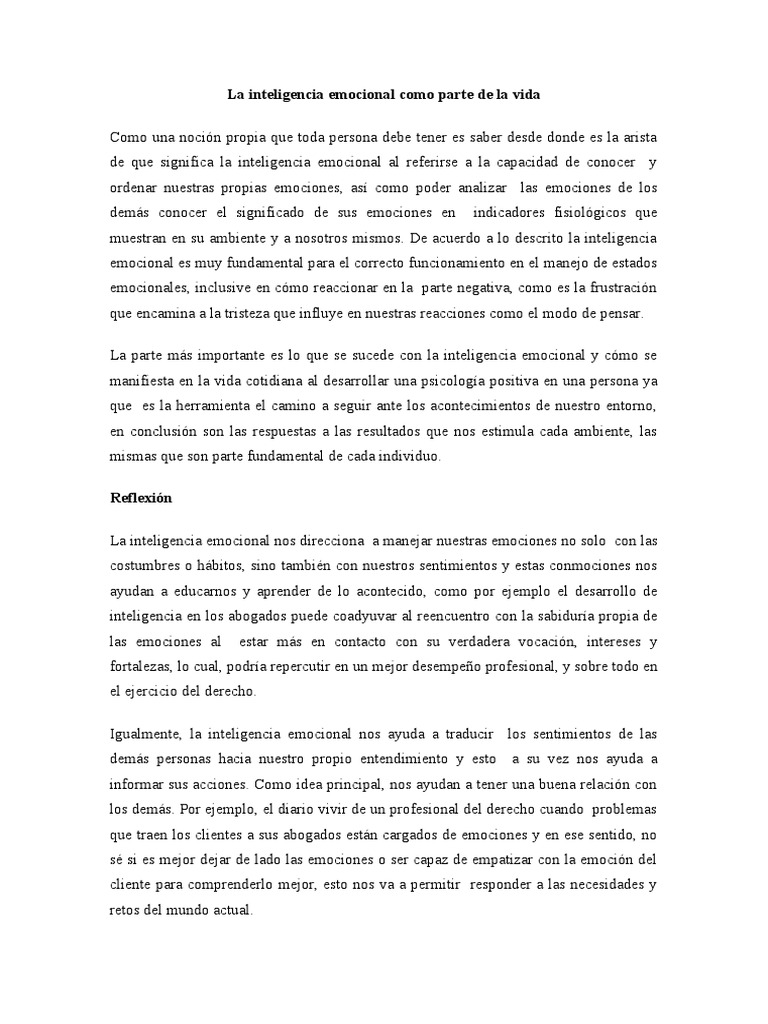 Inteligencia Emocional en la Vida Cotidiana | PDF