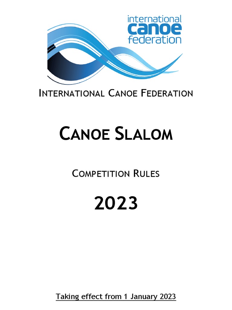 2023 Canoe Slalom Competition Rules PDF Doping In Sport Canoe