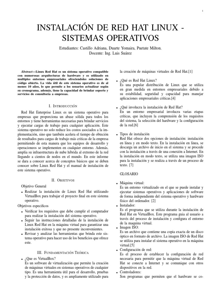 Instalaci n redhat linux pdf