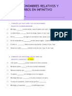 Pronombres Relativos y Verbos en Infinitivo