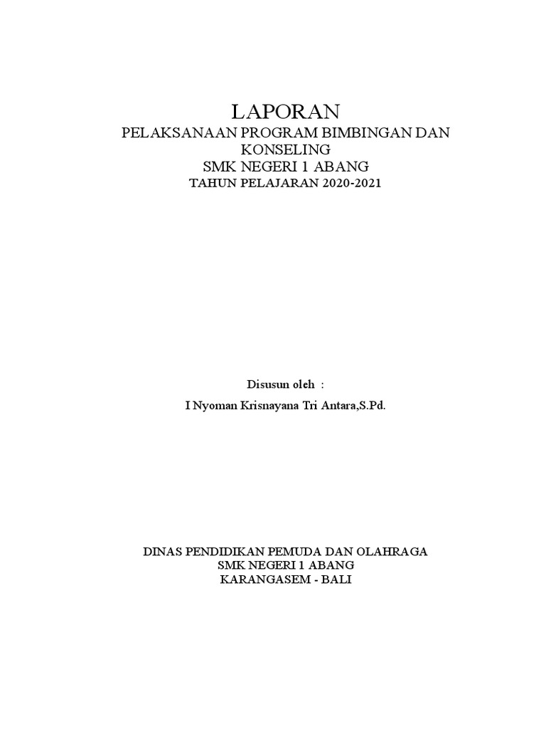 Laporan Bimbingan Konseling SMK 2020-2021 | PDF | Karier & Perkembangan