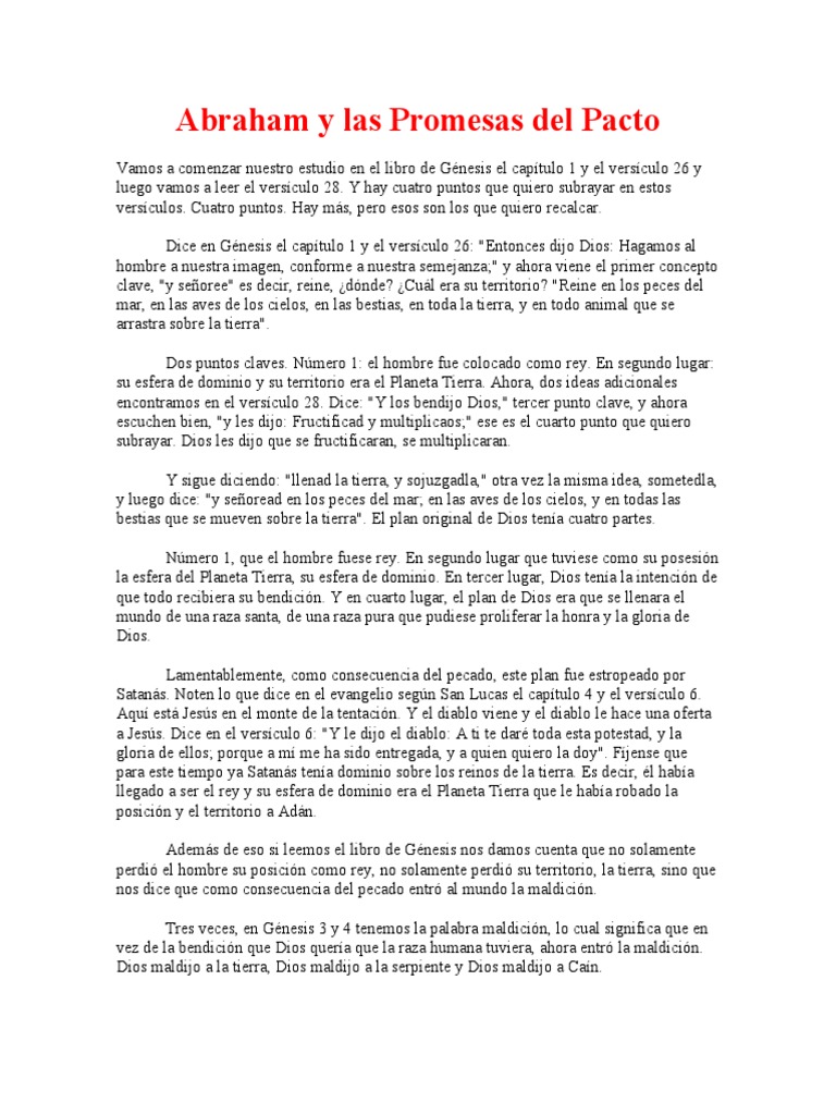 Abraham y Las Promesas Del Pacto | PDF | Abrahán | Jesús
