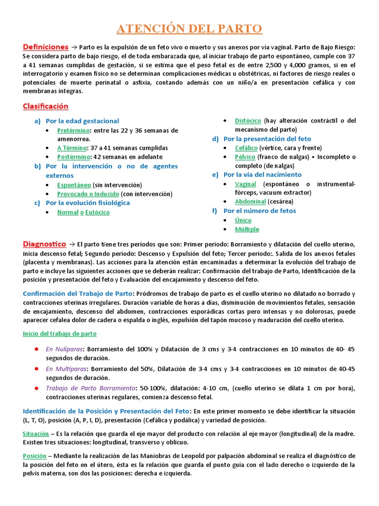 Atención Del Parto | PDF | Parto | Pelvis