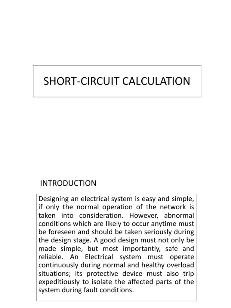 Short Circuit Calculation Short Circuit PDF Electrical Impedance