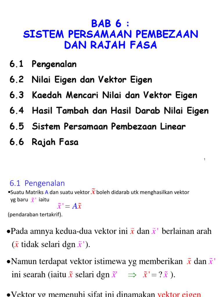 BAB 6 - Nilai Eigen Dan Vektor Eigen | PDF