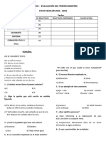 Evaluacion Quinto Grado - Tercer Trimestre 2