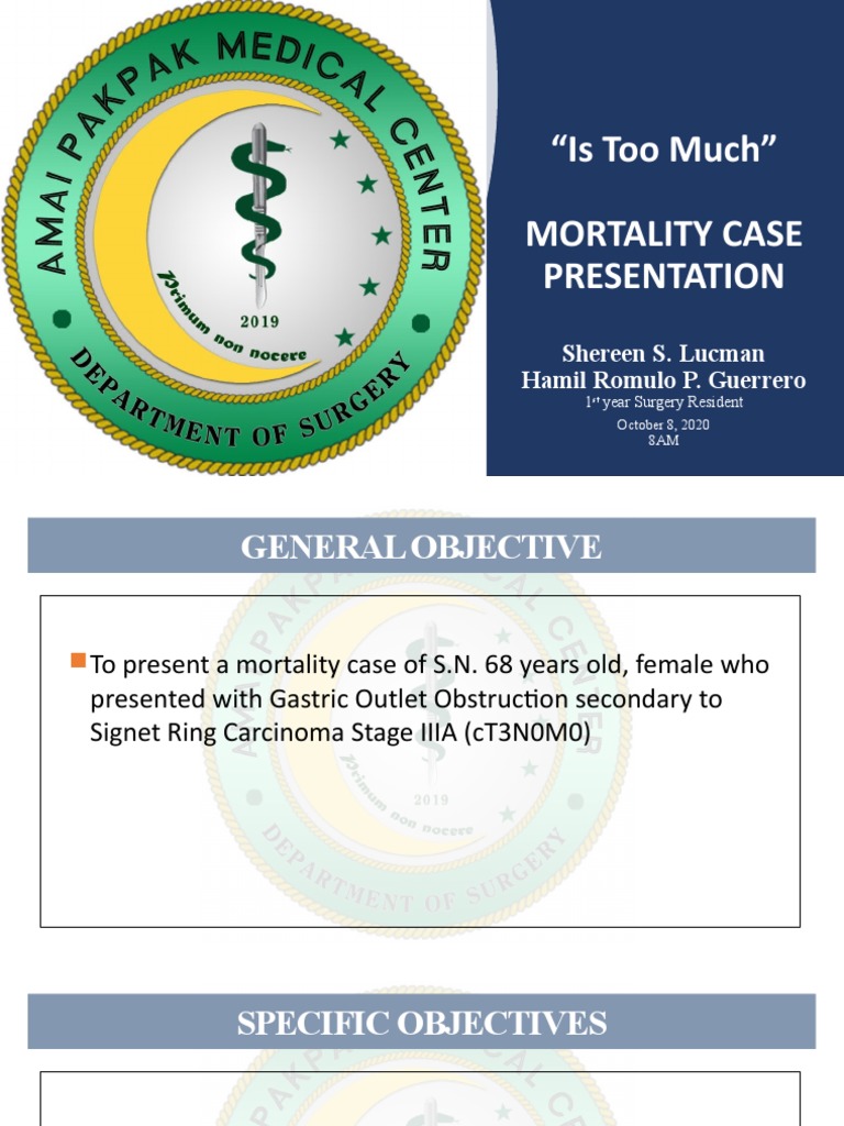 Post Op Case Conference GASTRIC CA | PDF