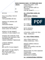 Lagu Ibadah Minggu Bahasa Nias 19 Februari 2023