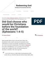 Did God Choose Who Would Be Christians Before The Foundation of World