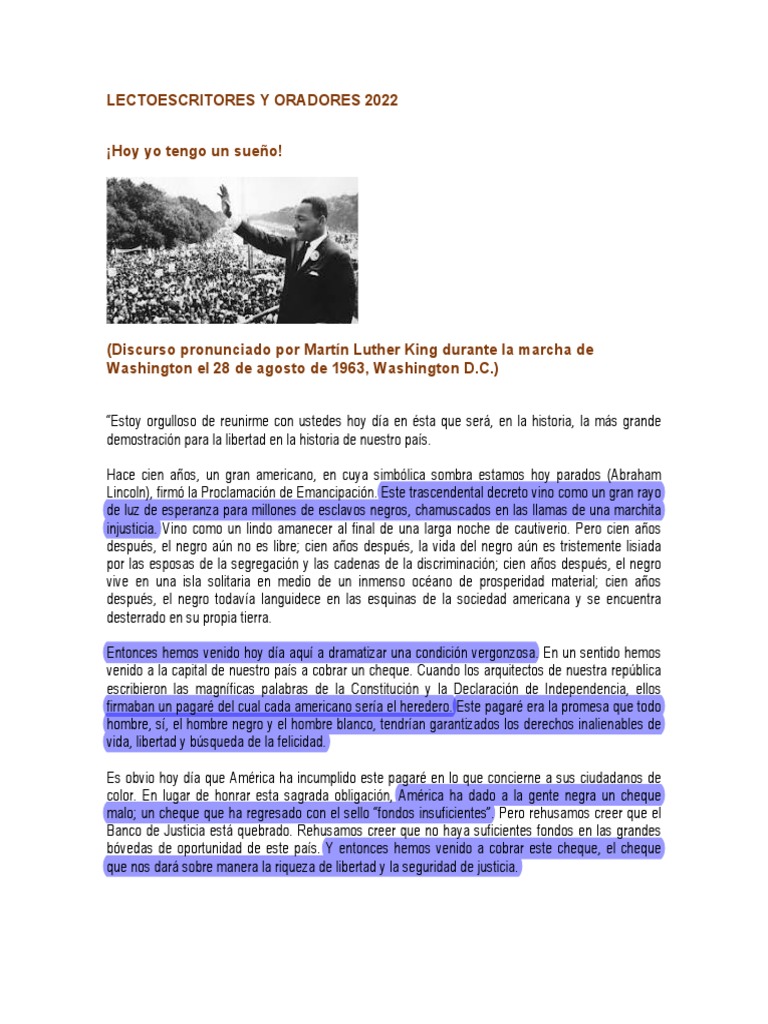 Discurso Martin Luther King PDF